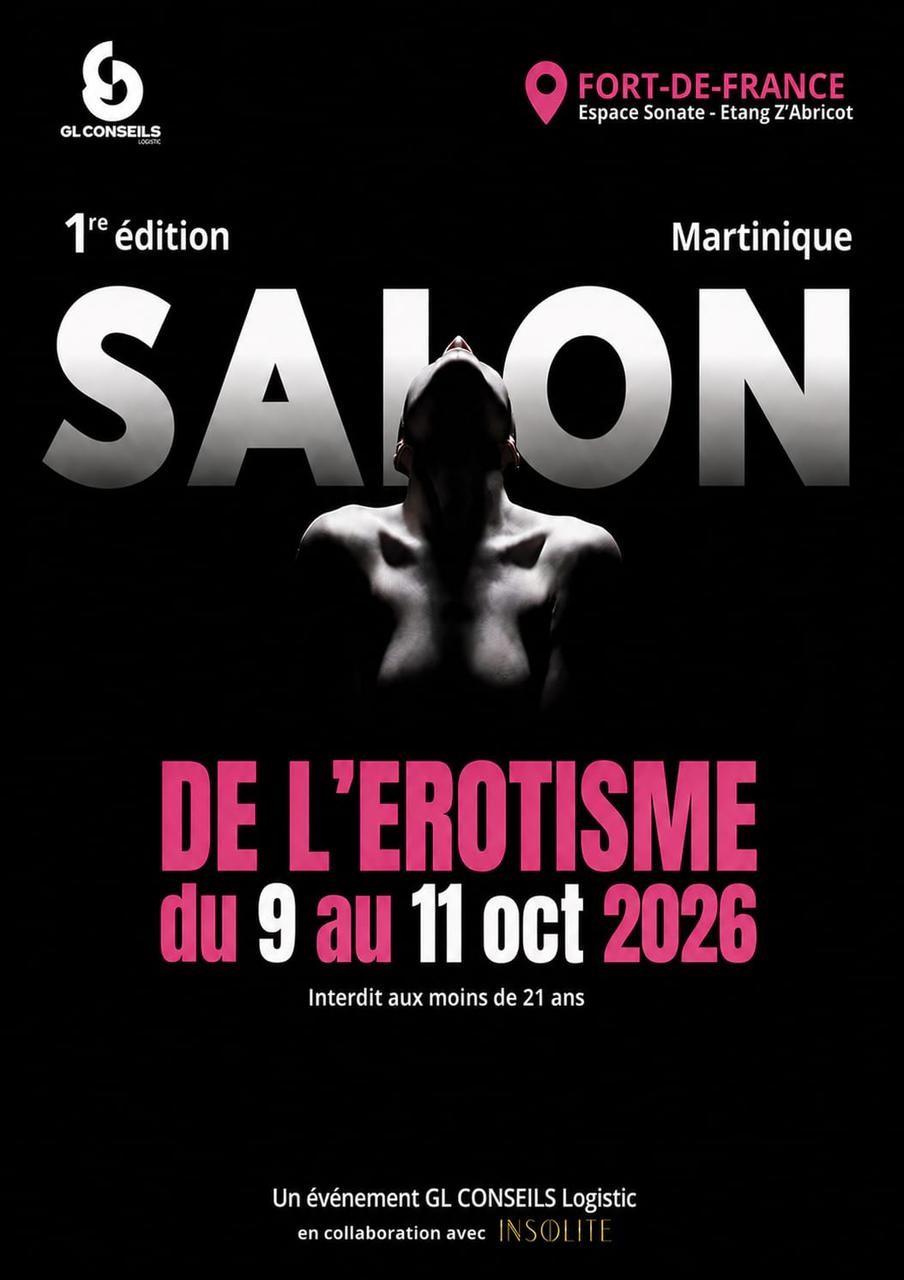 Affiche officielle du Salon de l'Érotisme Martinique 2026 – du 9 au 11 octobre, Espace Sonate, Fort-de-France